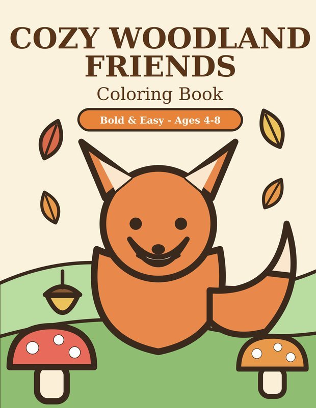 Cover of the Cozy Woodland Friends Coloring Book